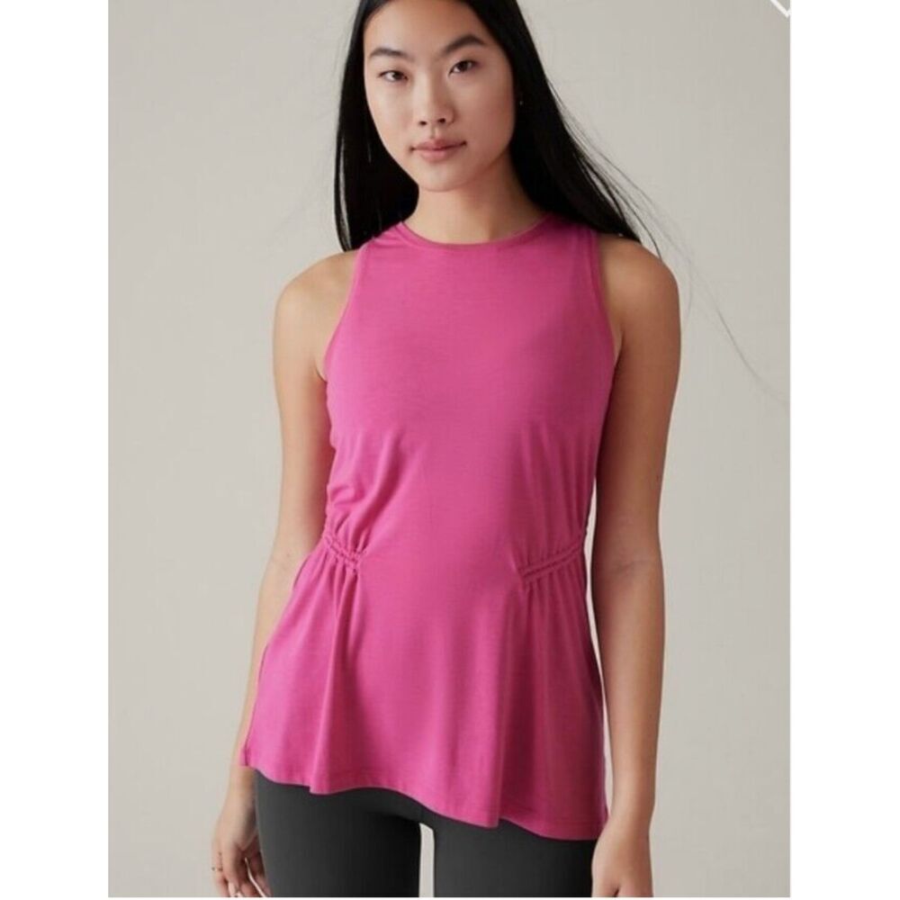 Athleta Air Out Cinch Tank Top Pink Size Large